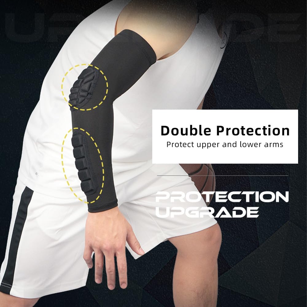 Padded Elbow Forearm Sleeves Compression Arm Protective Sleeve Basketball Shooting Protective Pad
