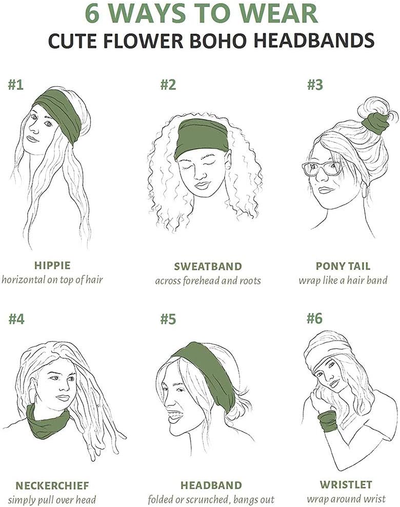 Extra Wide Headbands for Women Boho Head Wraps Stretchy African Turban Hairband Motorcycle Hair Accessories Pack of 3