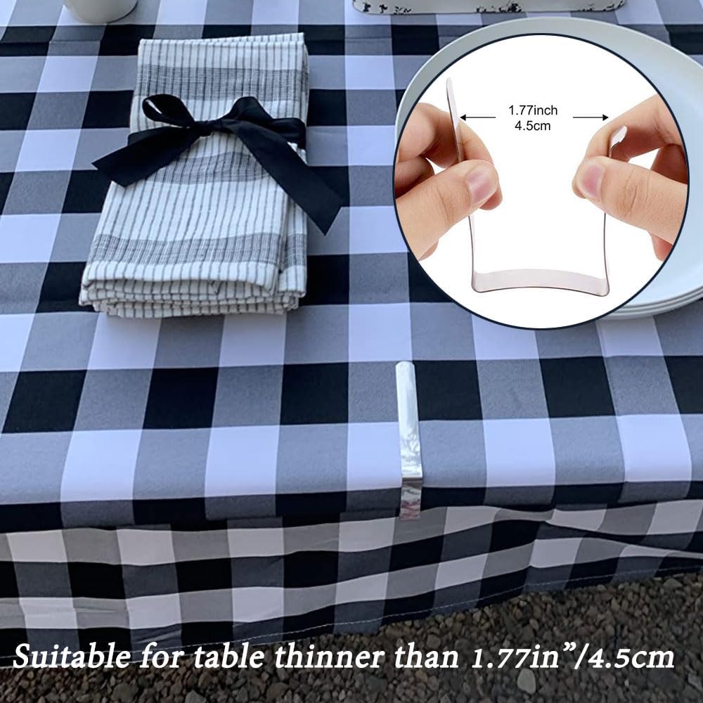 Table Cloth Clips 8pcs, Stainless Steel Metal Triangle Picnic Table Clips for Home, Restaurant, Picnic, Party