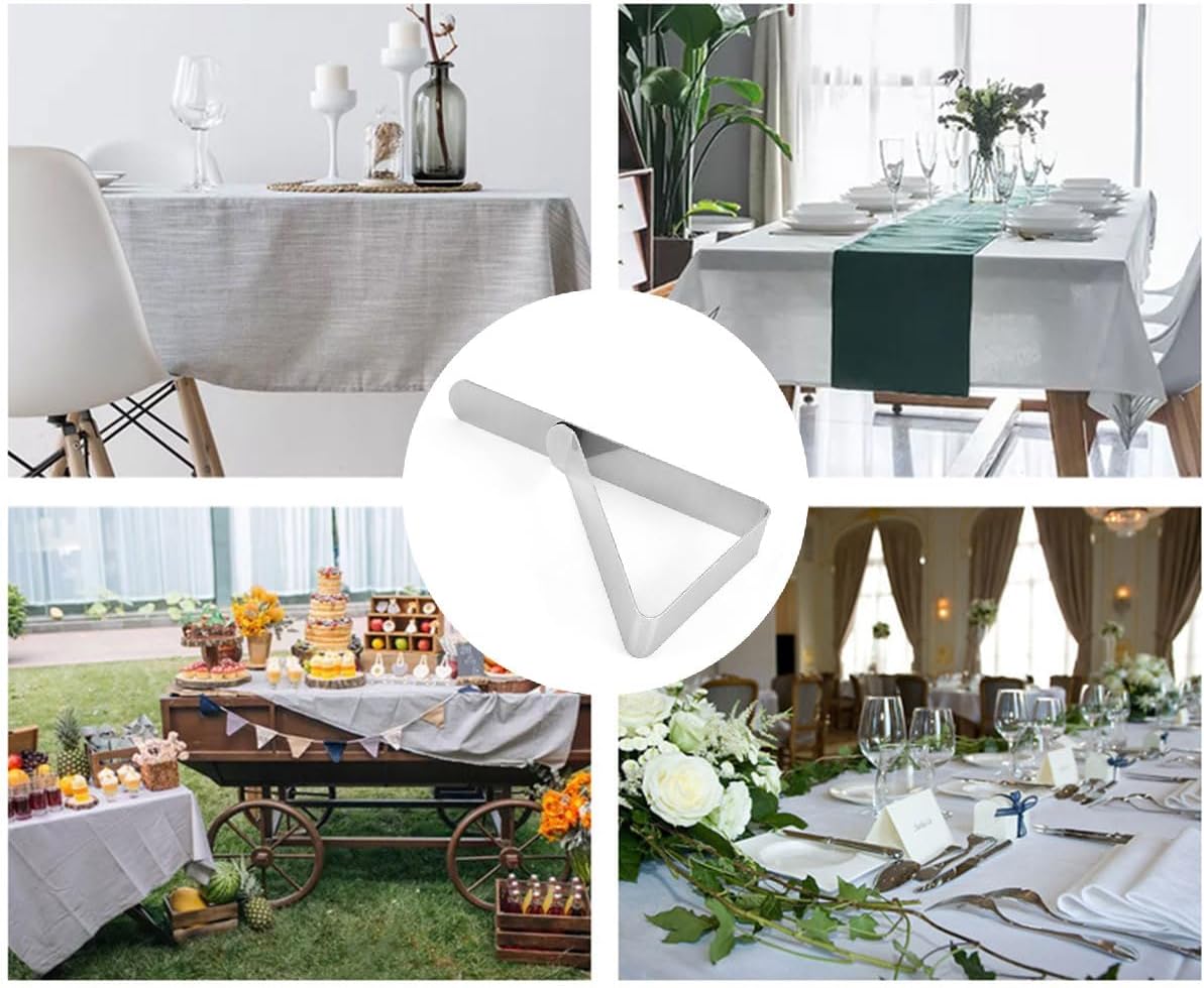 Table Cloth Clips 8pcs, Stainless Steel Metal Triangle Picnic Table Clips for Home, Restaurant, Picnic, Party