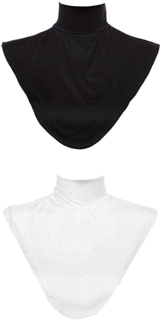 Fityle 2/pieces Stretchy Modal Detachable Turtleneck Dickey Collar Neck Hijab Extension