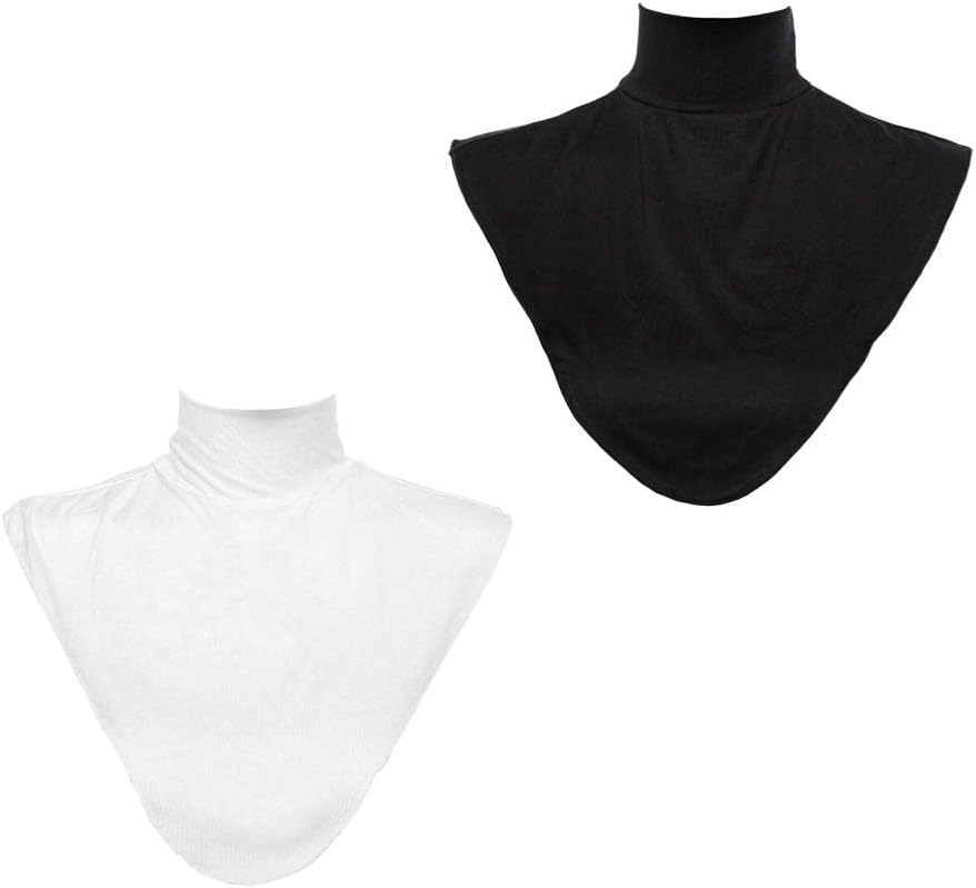 Fityle 2/pieces Stretchy Modal Detachable Turtleneck Dickey Collar Neck Hijab Extension