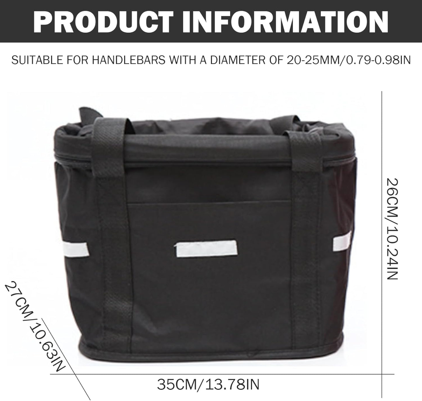 Bike Basket, 10kg Storng Bearing Foldable Bike Front Basket, Removable Dog Carrier for Handlebar, Machine Washable