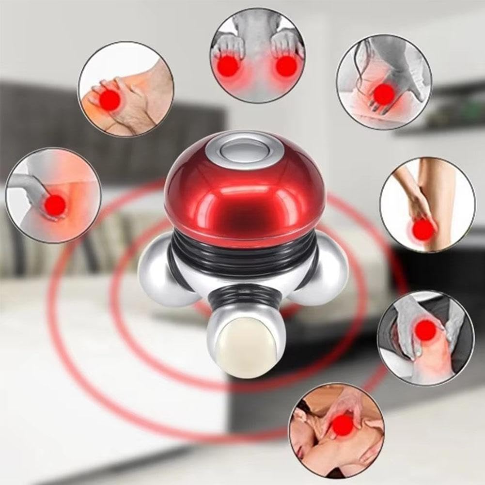 Mini Handheld Massager - Powerful Massage Vibrations for Muscle Relief & Relaxation, Portable Vibrating Body Massager with LED Light for Hand Head Neck Back Legs Arms Pain Release (Purple)
