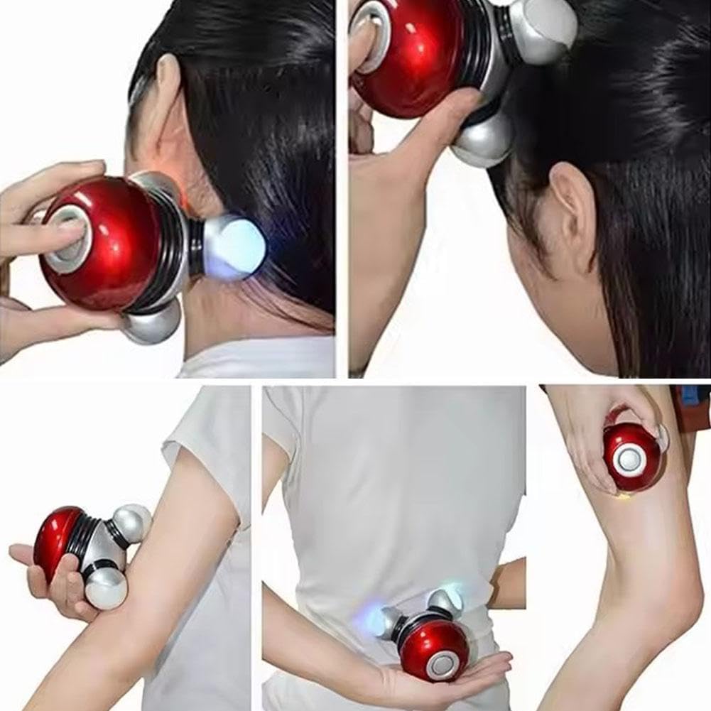 Mini Handheld Massager - Powerful Massage Vibrations for Muscle Relief & Relaxation, Portable Vibrating Body Massager with LED Light for Hand Head Neck Back Legs Arms Pain Release (Purple)