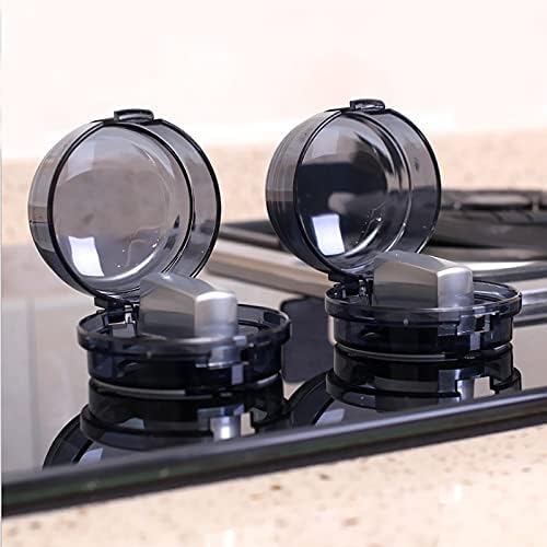 10Pcs Stove Locks,Child Safety Oven Knob Covers Stove Lock,Stove Stopper Knob Safety Covers,Stove Protector for Kids(Transparent Black)