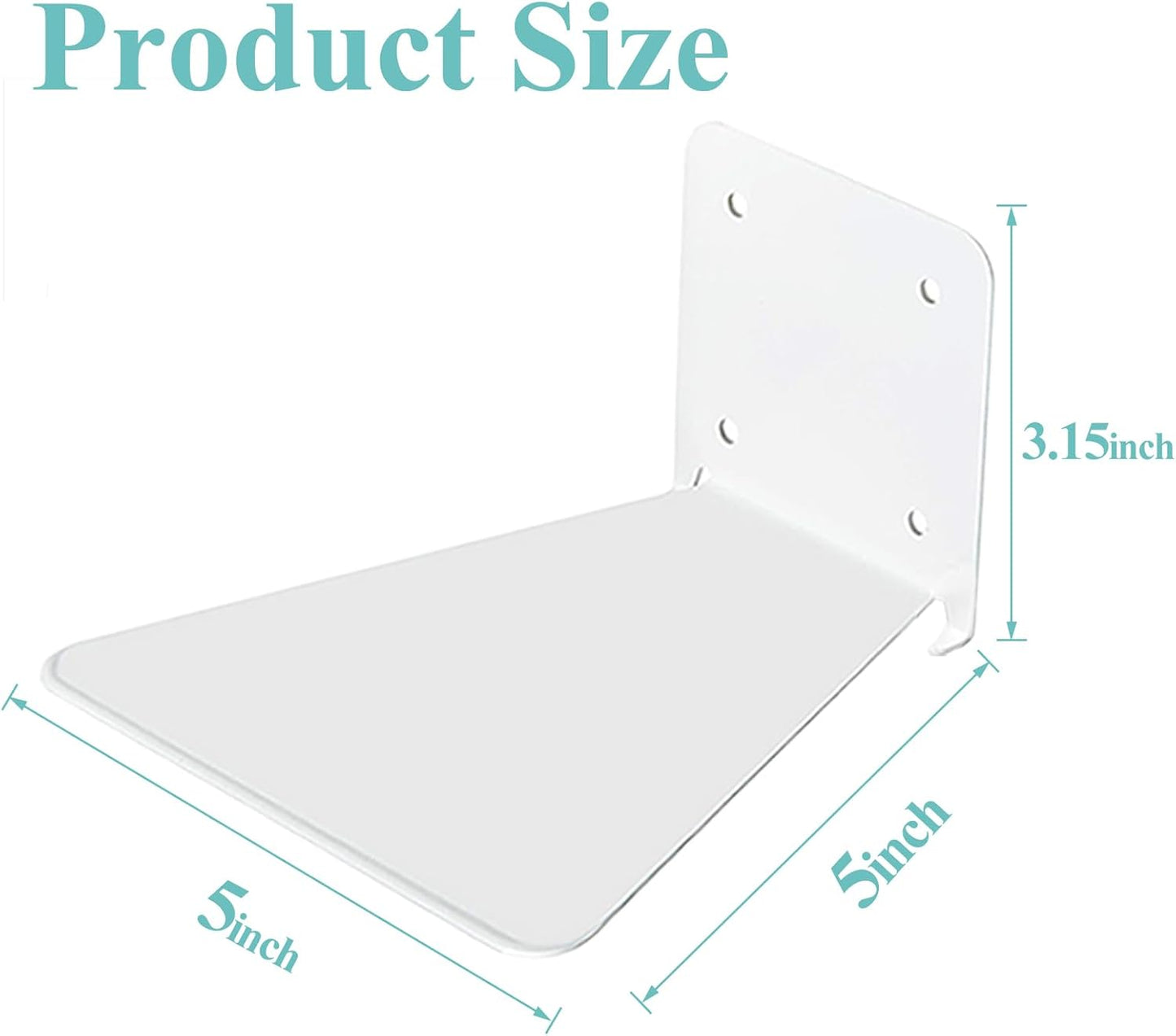 Invisible Floating Bookshelf - Modern White Wall Mount Metal Shelves for Room, Bedroom Bookcase, Small Bookshelf with Minimalist Design, Sleek Storage for Books & Decoratives（6PCS）