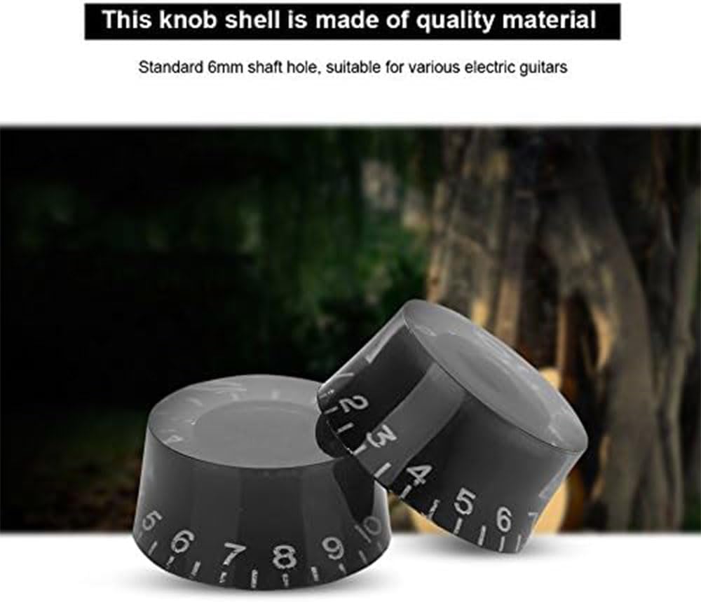 Electric Guitar Volume Knobs, 4-Pack, Acrylic Coarse Spline, Black, Compatible with Epiphone Les Paul SG
