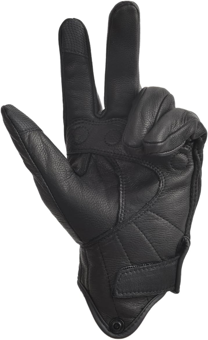 Motorcycle Leather Gloves for Men Touchscreen Motocross Gloves Moto Gloves Dirt Bike Biker Riding Gloves Black