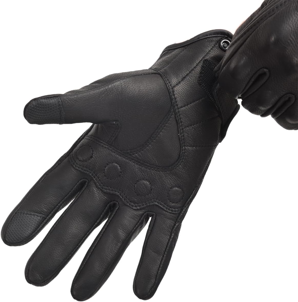 Motorcycle Leather Gloves for Men Touchscreen Motocross Gloves Moto Gloves Dirt Bike Biker Riding Gloves Black