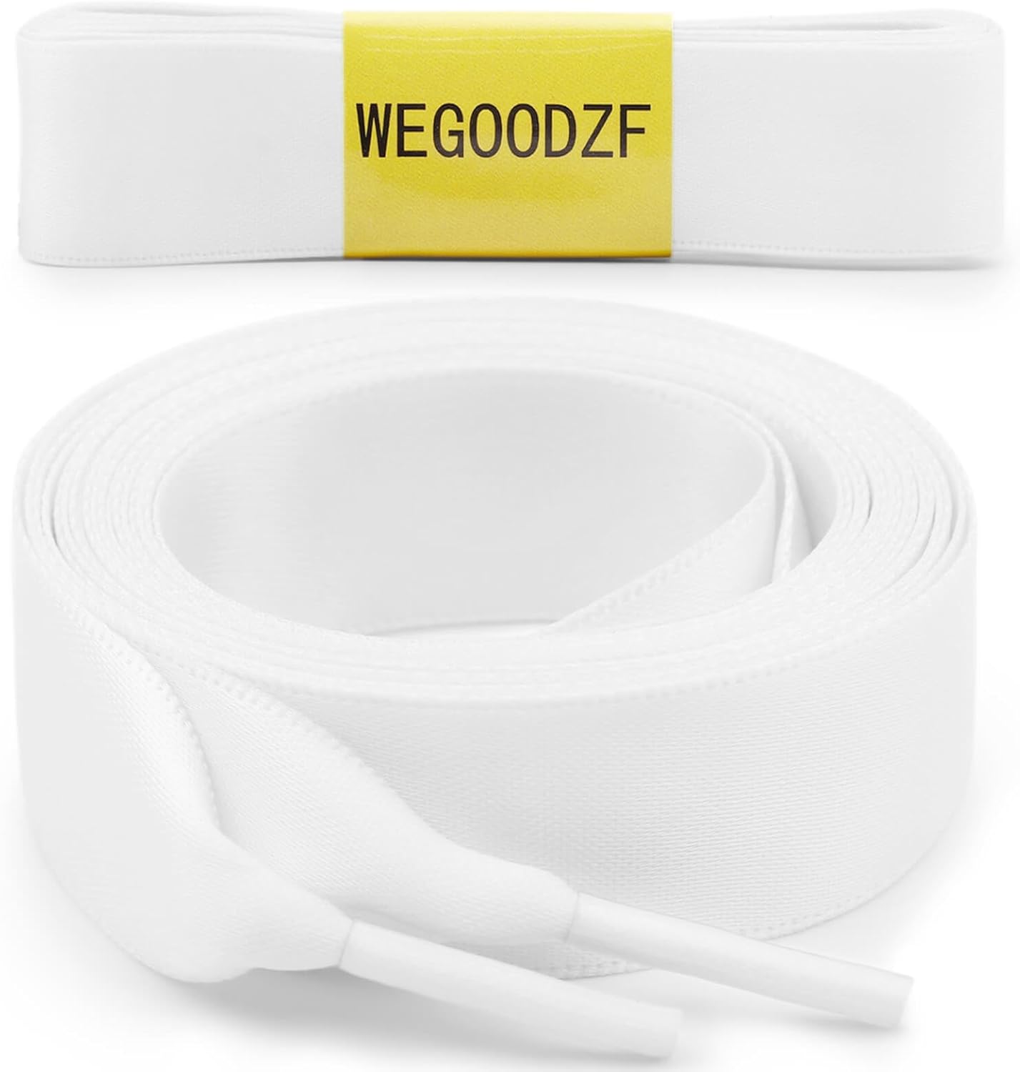Flat Satin Ribbon Shoelaces: 2cm Wide Silk Shoe Laces for Women -2 Pair