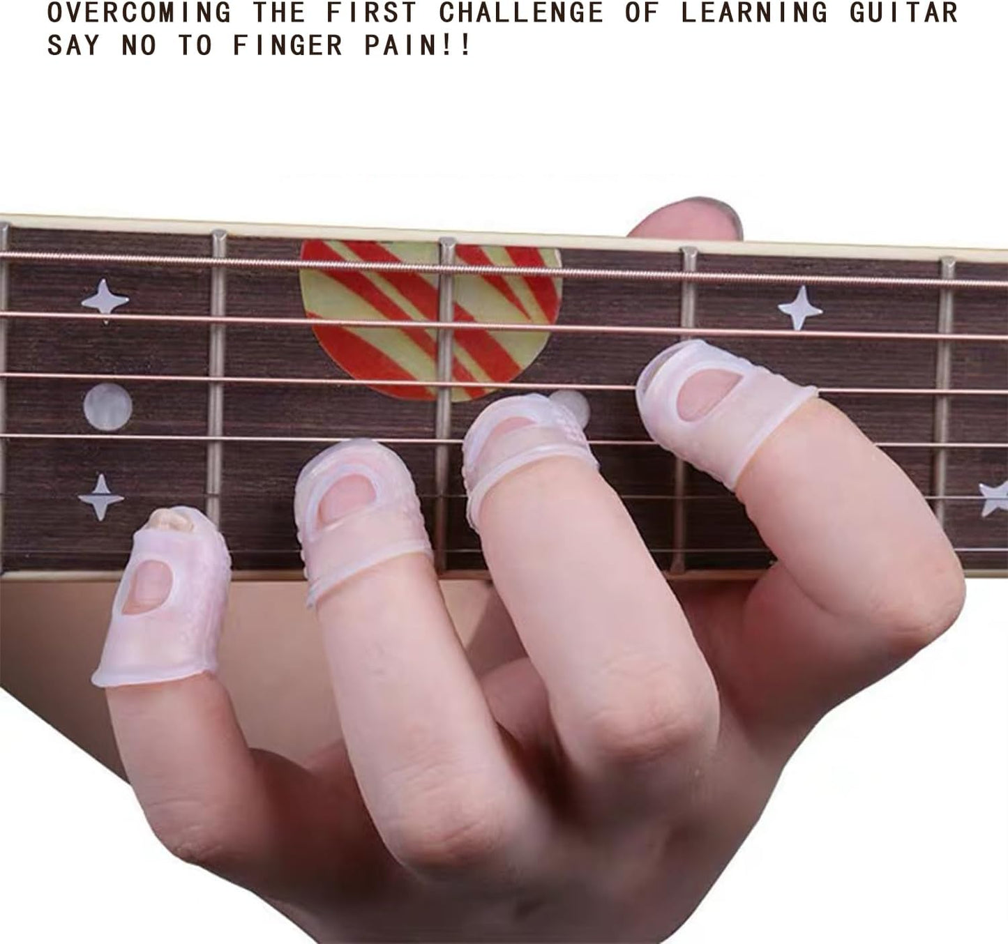 Silicone Guitar Finger Guards 20pcs Fingertip Protectors Covers Caps for Stringed Instruments Like Guitar Ukulele Bass, Sewing and Embroidery