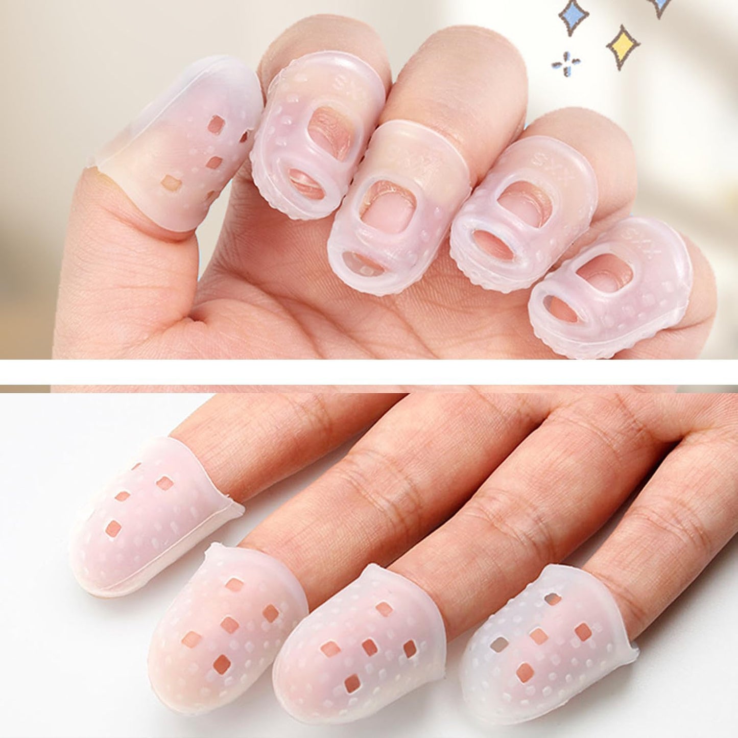 Silicone Guitar Finger Guards 20pcs Fingertip Protectors Covers Caps for Stringed Instruments Like Guitar Ukulele Bass, Sewing and Embroidery