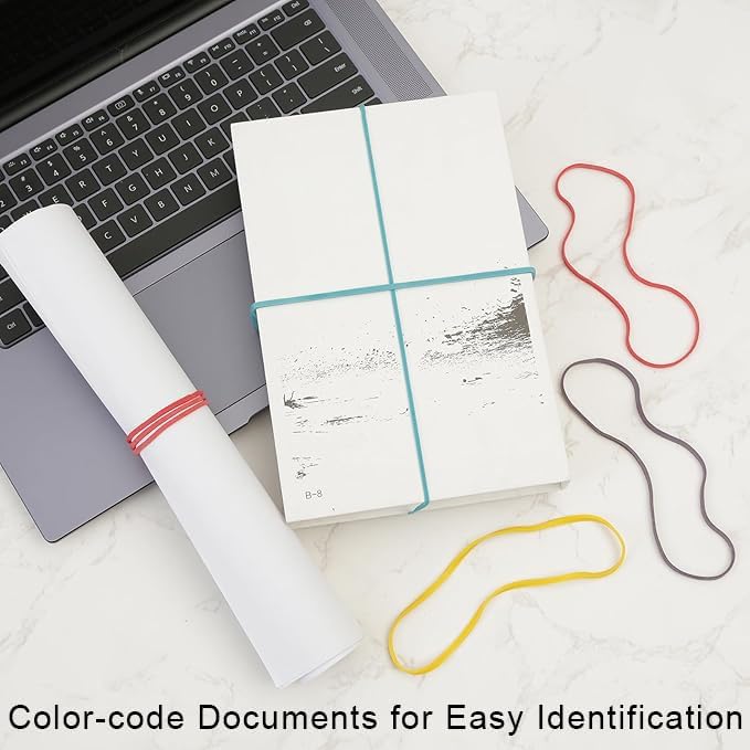 120 Pcs Large Rubber Bands Heavy Duty,7 Inch Extra Long Jumbo Elastic Bands for Home, Kitchen & Office, Industrial Strength in 4 Colors