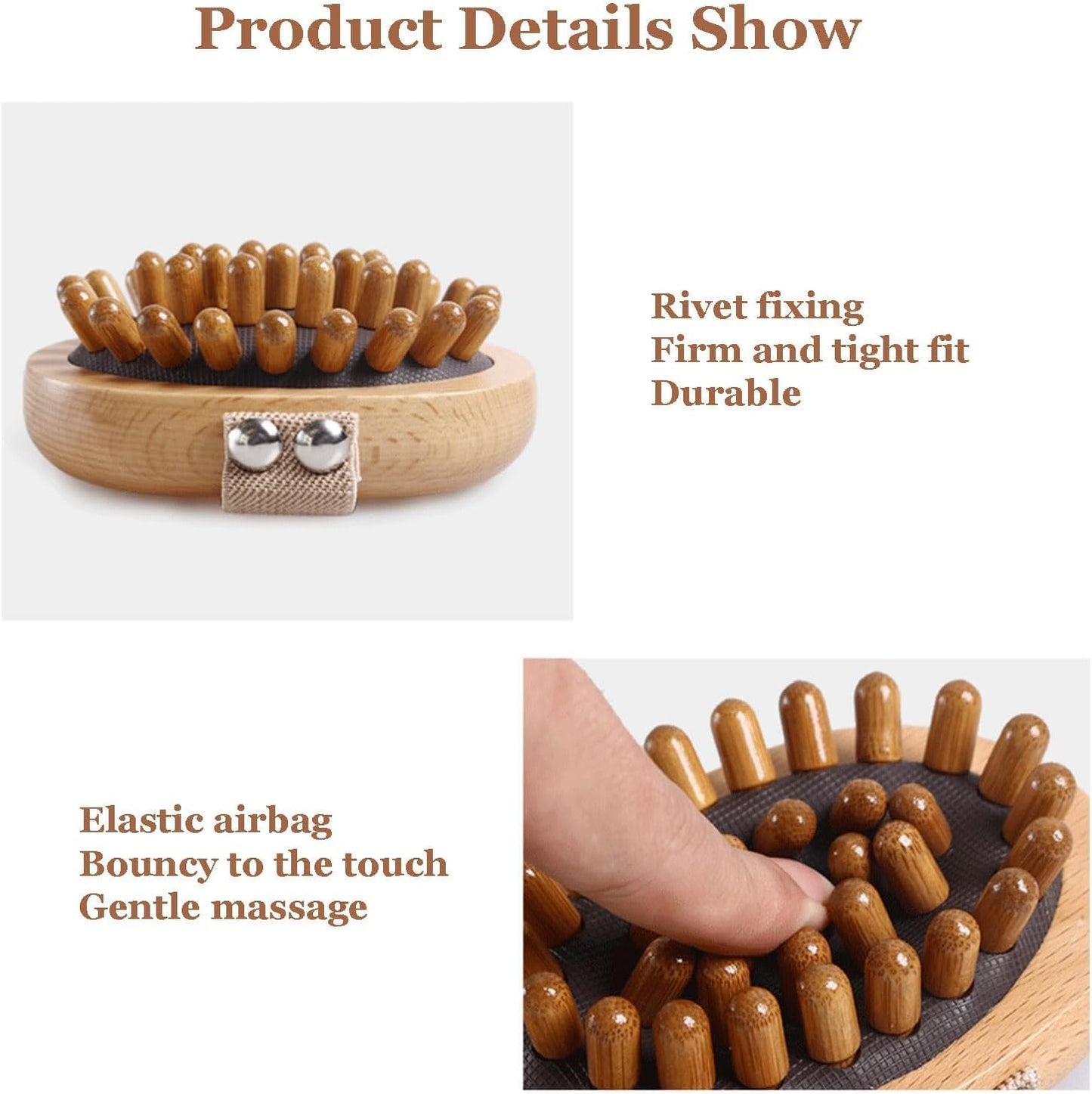 Meridian Pressure Brush, Wood Therapy Massage Tools for Belly Fat, Handheld Wooden Massager Body Brush for Cellulite Remover, Body Shaping and Muscle Pain Relief (2 PCS)