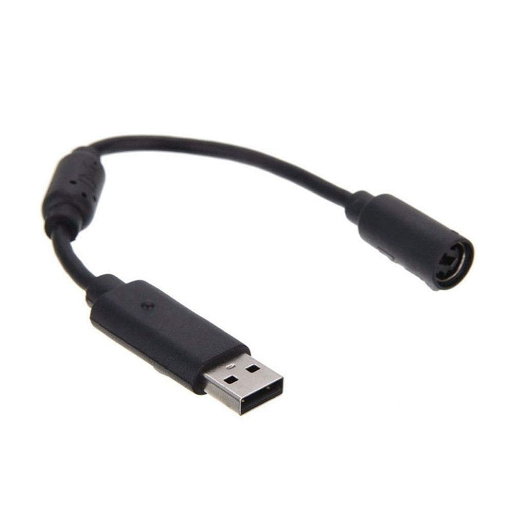 Computer Cables USB Breakaway Cable Cord Adapter for Xbox 360 Wired Gamepad Controller EM88 - (Cable Length Black)