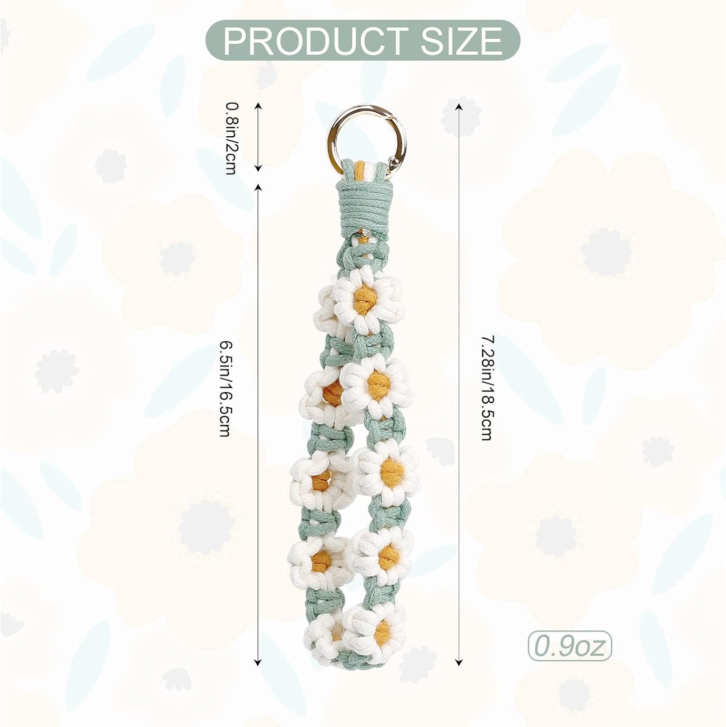 Boho Macrame Keychain Wristlet Keychain Weave Exquisite Keyring Holder Bracelet Handmade Wrist Lanyard for Women