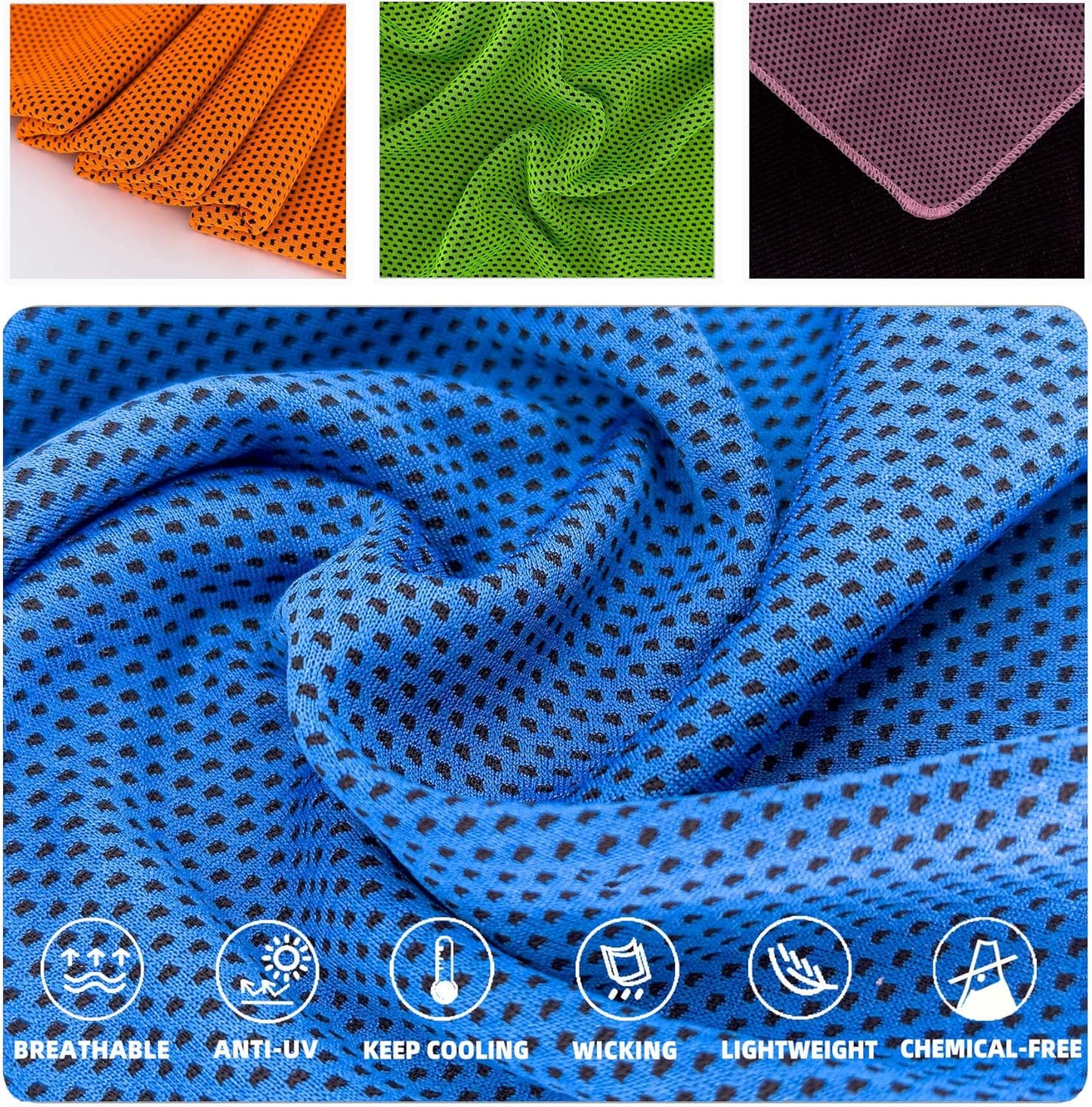 Cooling Towel Ice Towel Workout Towel, Soft Breathable Sweat Towel for Sports, Yoga, Gym, Golf, Camping, Running, Fitness, Workout & More Activities (10 PCS)