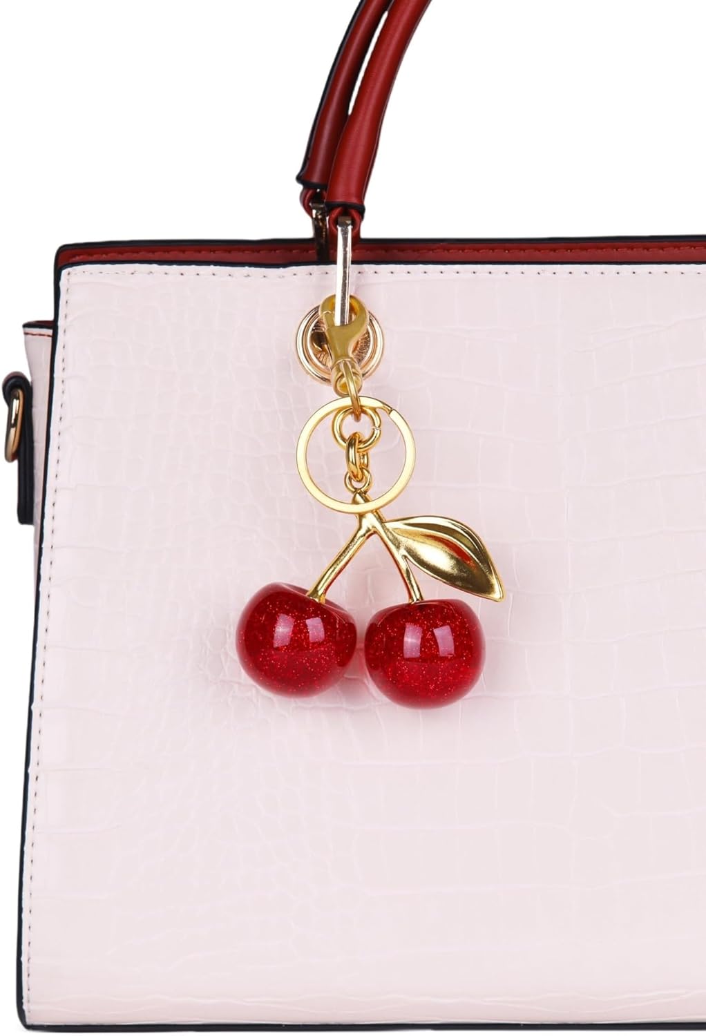 Cherry Bag Charm Women Cute Cherries Keychain Sparkling Purse Charms Pendant for Handbag Wallet Car Phone