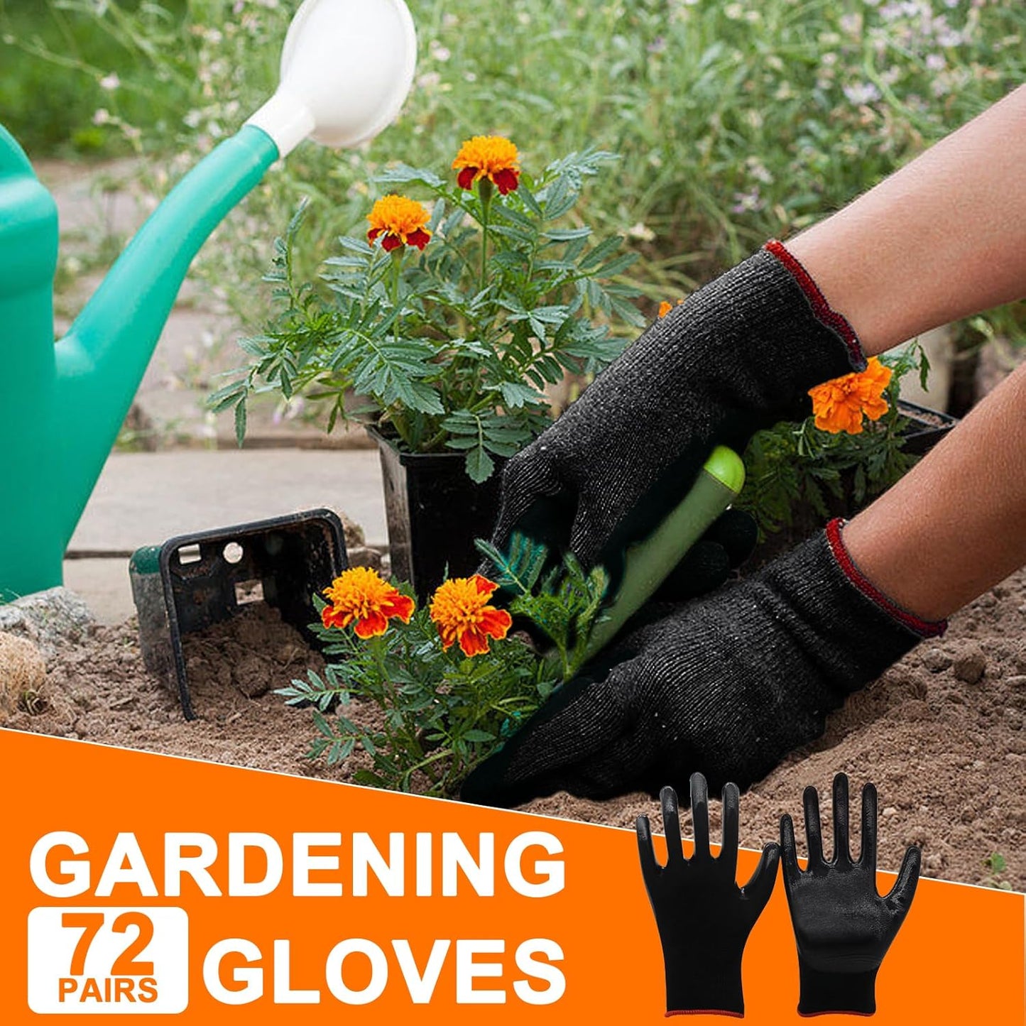 72 Pairs Gardening Gloves for Men Women Rubber Coated Work Gloves for Men Women Multipack Safety Construction Glove for Gardening Assembly Landscaping Construction