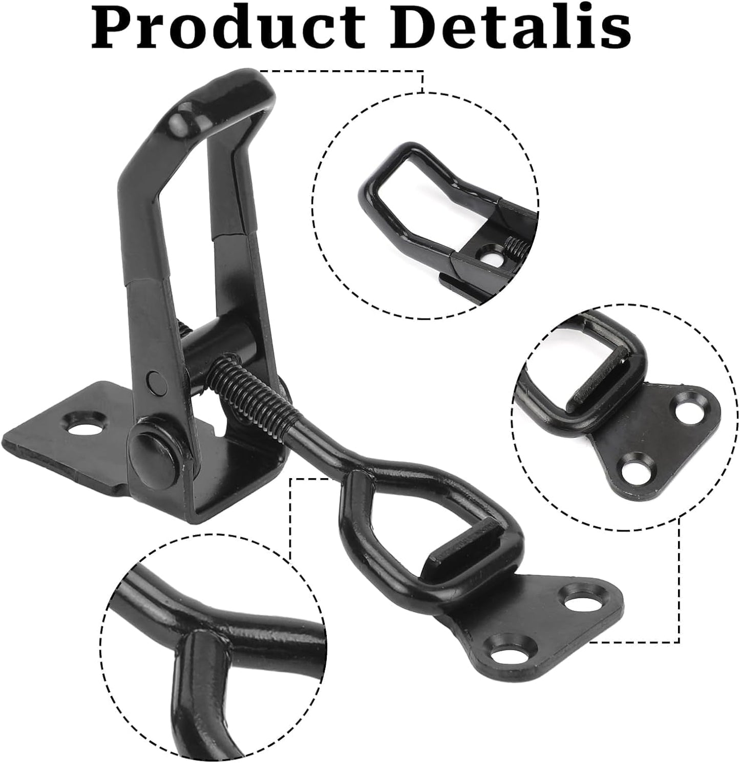 6 Pack Adjustable Toggle Clamp, Black Pull Latch,Heavy Duty Toggle Latch Hasp Clamp,4001 Lockable Quick Release Pull Metal Draw Latch for Door, Box Case Trunk, Smoker Door, Jig