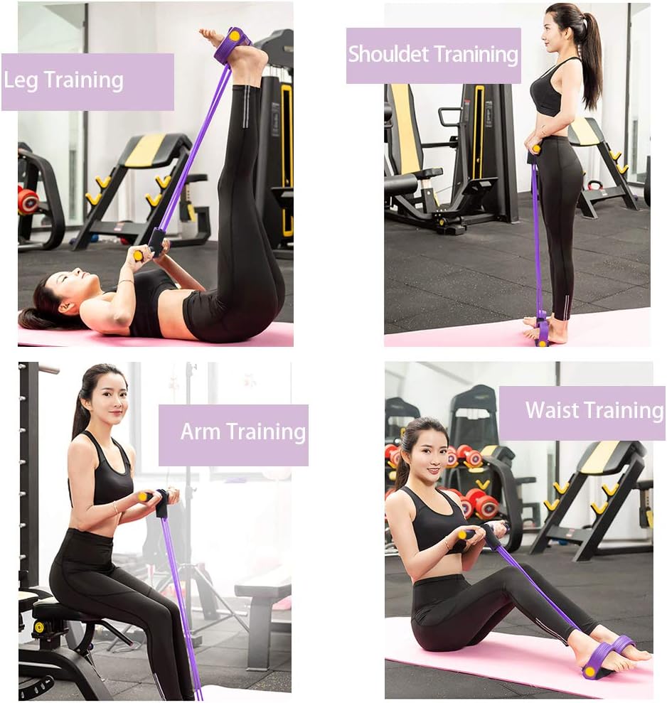 Multifunction Tension Rope, 6-Tube Elastic Yoga Pedal Puller Resistance Band, Natural Latex Tension Rope Fitness, for Abdomen/Waist/Arm/Leg Stretching Slimming Training