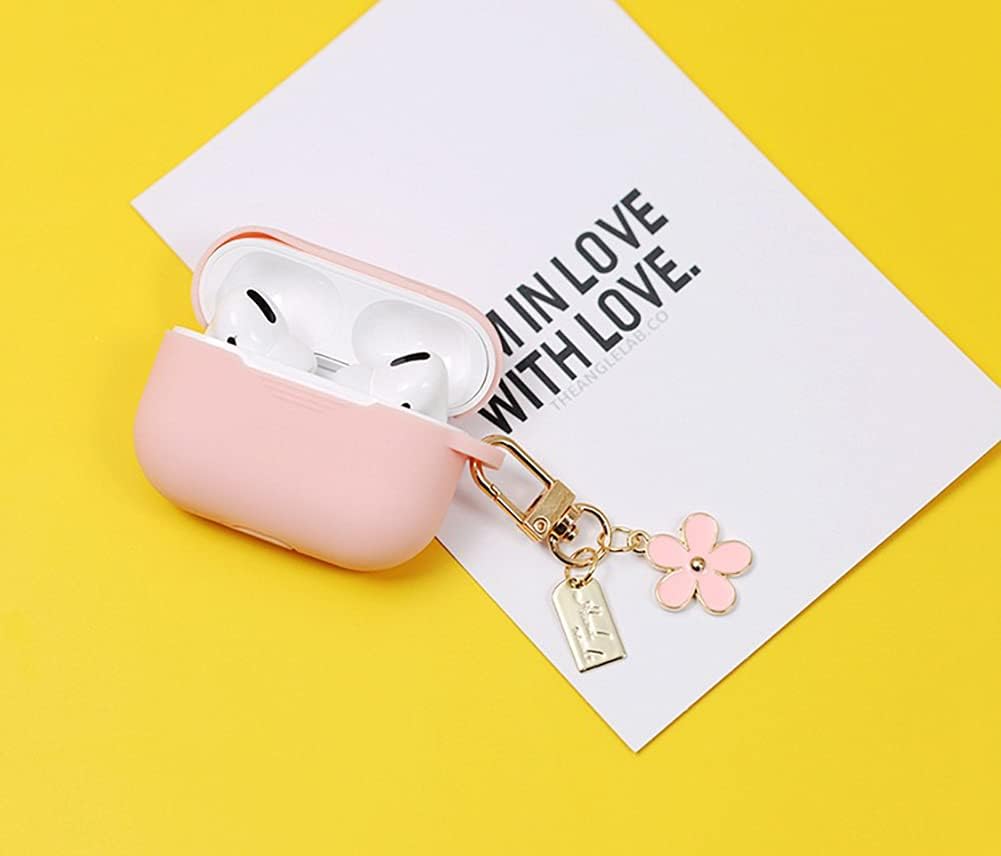 3 Pcs Keychains for Women, Bag Charm Flower Key Chain Car Key Ring Pendant for Purse, Handbag Bag, Earphone Case Decoration, Pink, Black, White, One Size