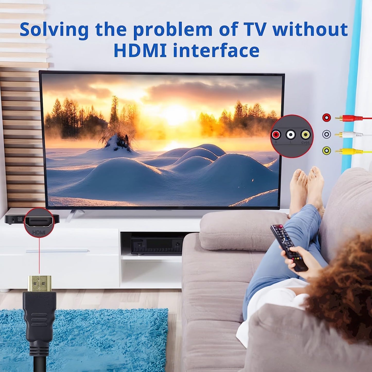 Chenduomi HDMI to RCA TV Cable HDMI Male to 3 RCA Female av Cable Video Audio Component Converter Adapter 1080P Cable for HDTV Black 5ft/1.5m