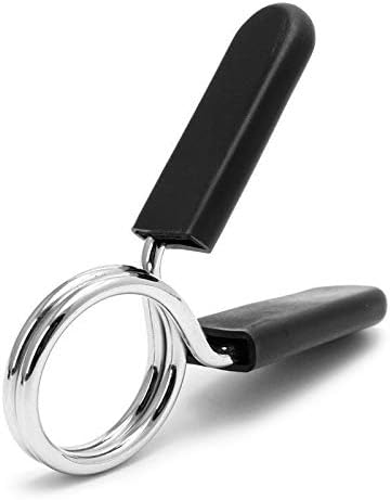 1 inch (25 mm) Spring Clip Collars with Easy-Grip Handle for Smooth Dumbbell Handle or Weightlifting Barbell (Pack of 4)