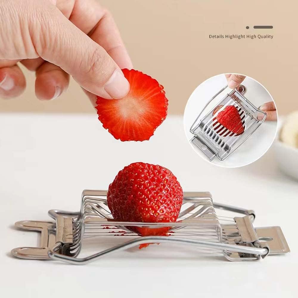 Egg Slicer, Stainless Steel Egg Slicer Cutter, Multipurpose Slicer for Egg Ham Strawberry Banana Soft Fruit