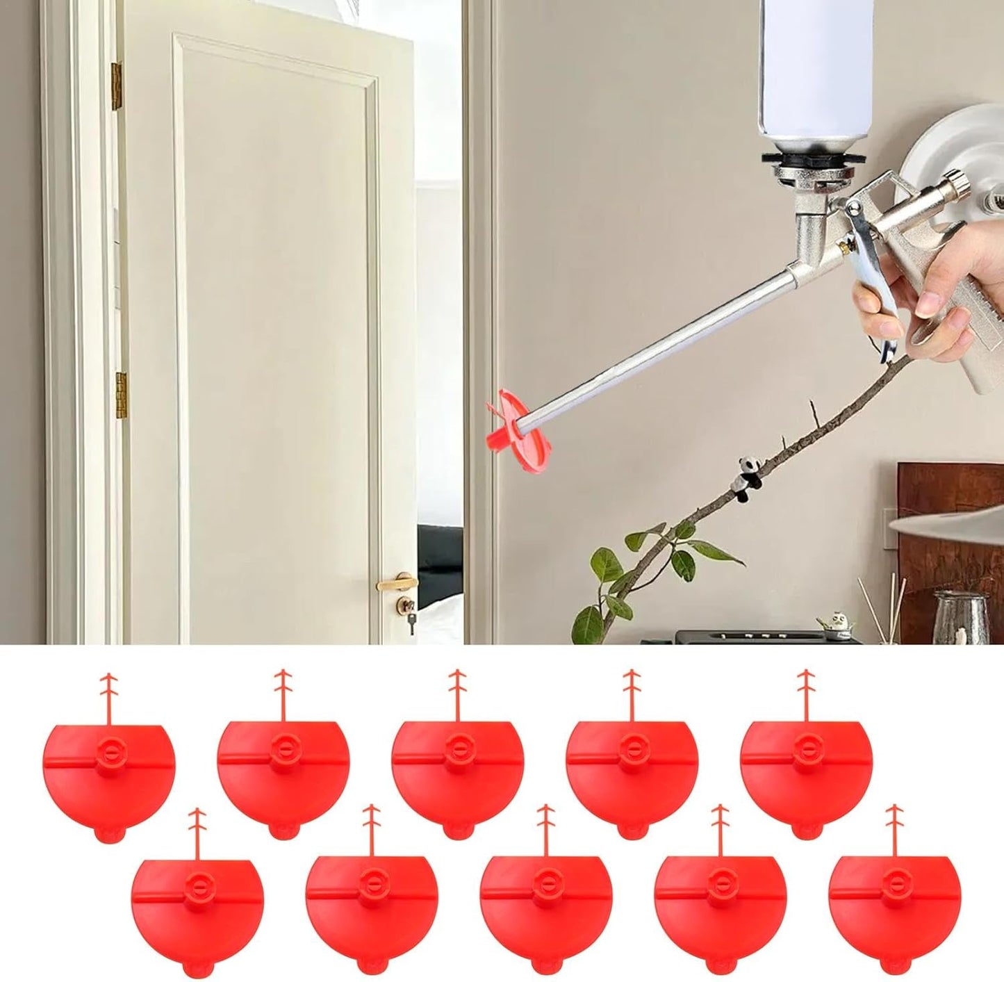 Flat Sprayer Nozzle | 10X Flat Fan Foam Sprayer Nozzles - Glue Caulk Nozzle, Professional Reusable Spray Foaming Jets for Foam Expansion Vertical and Ceiling