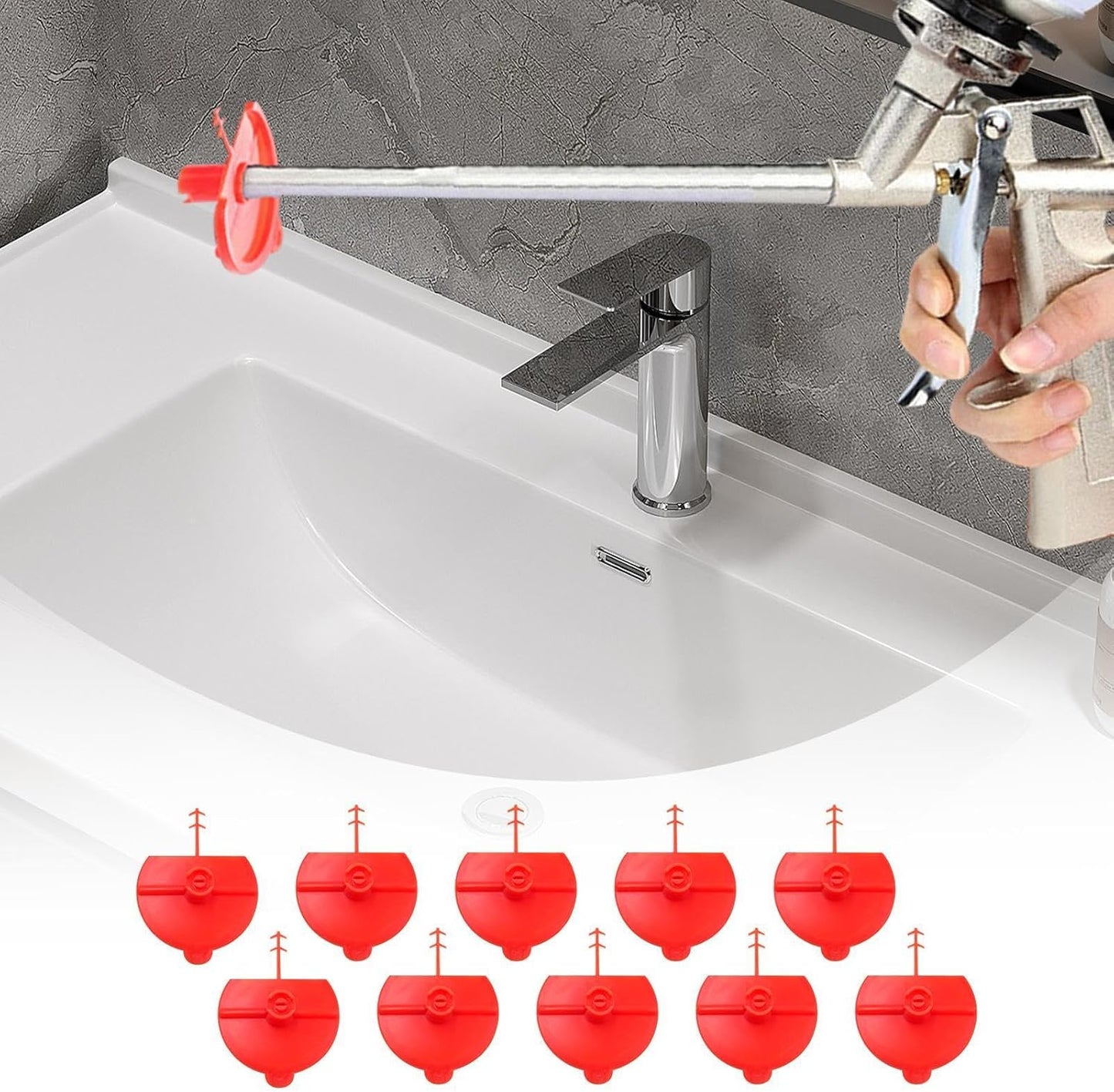 Flat Sprayer Nozzle | 10X Flat Fan Foam Sprayer Nozzles - Glue Caulk Nozzle, Professional Reusable Spray Foaming Jets for Foam Expansion Vertical and Ceiling