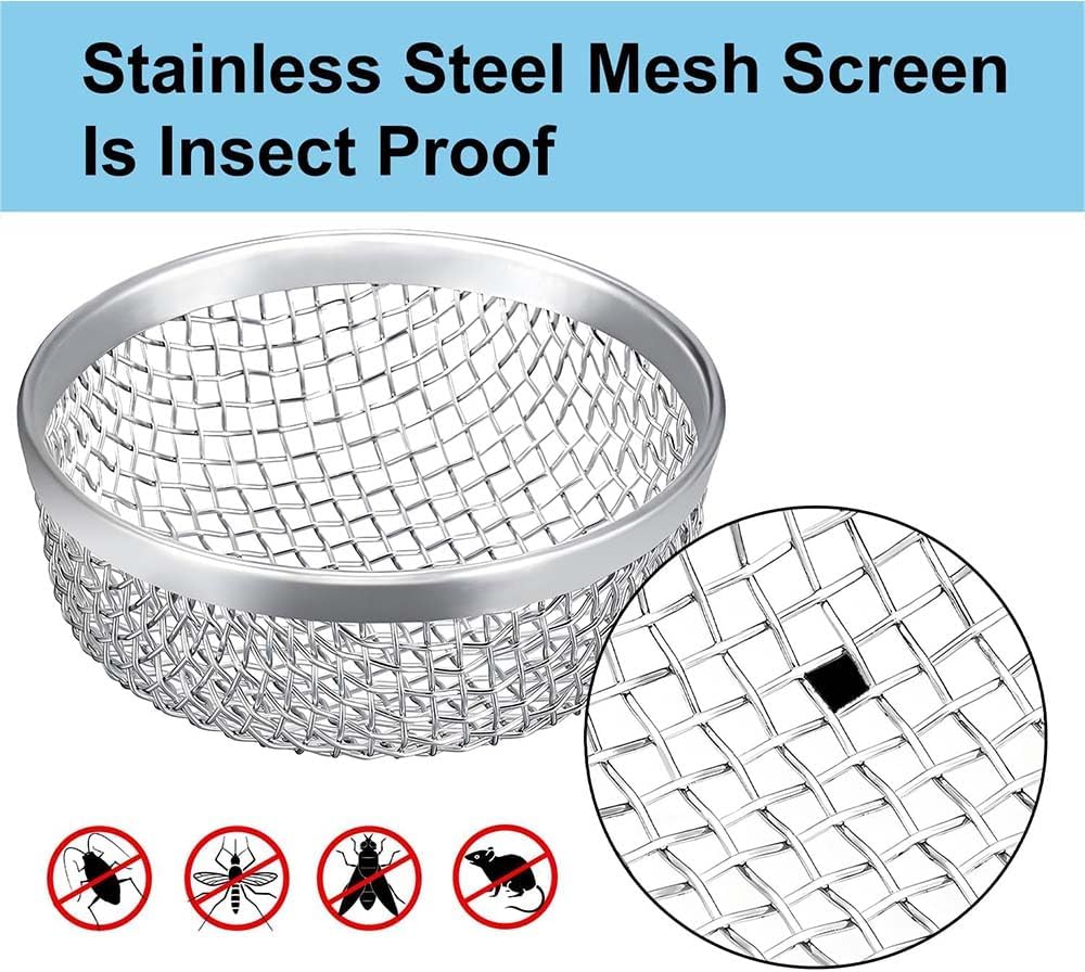 RV Furnace Vent Insect Screen Cover 2 Pack with Installation Tool, Durable Mesh RV Flying Insect Screen for Campers and Trailers, Easy Fit, Rust Proof, Keeps Bugs Out