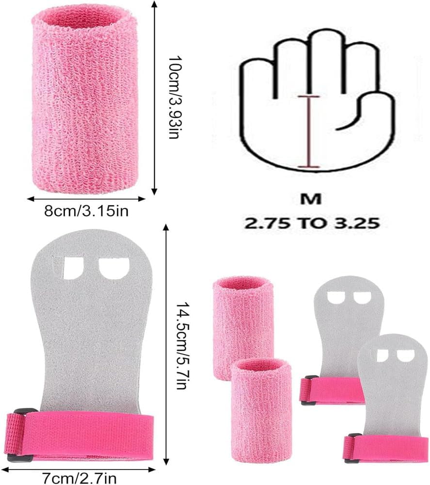 2 Packs Kids Gymnastics Grips Wristbands Sets for Youth, Palm Protection & Wrist Support for Training, Workout - Sports Accessories