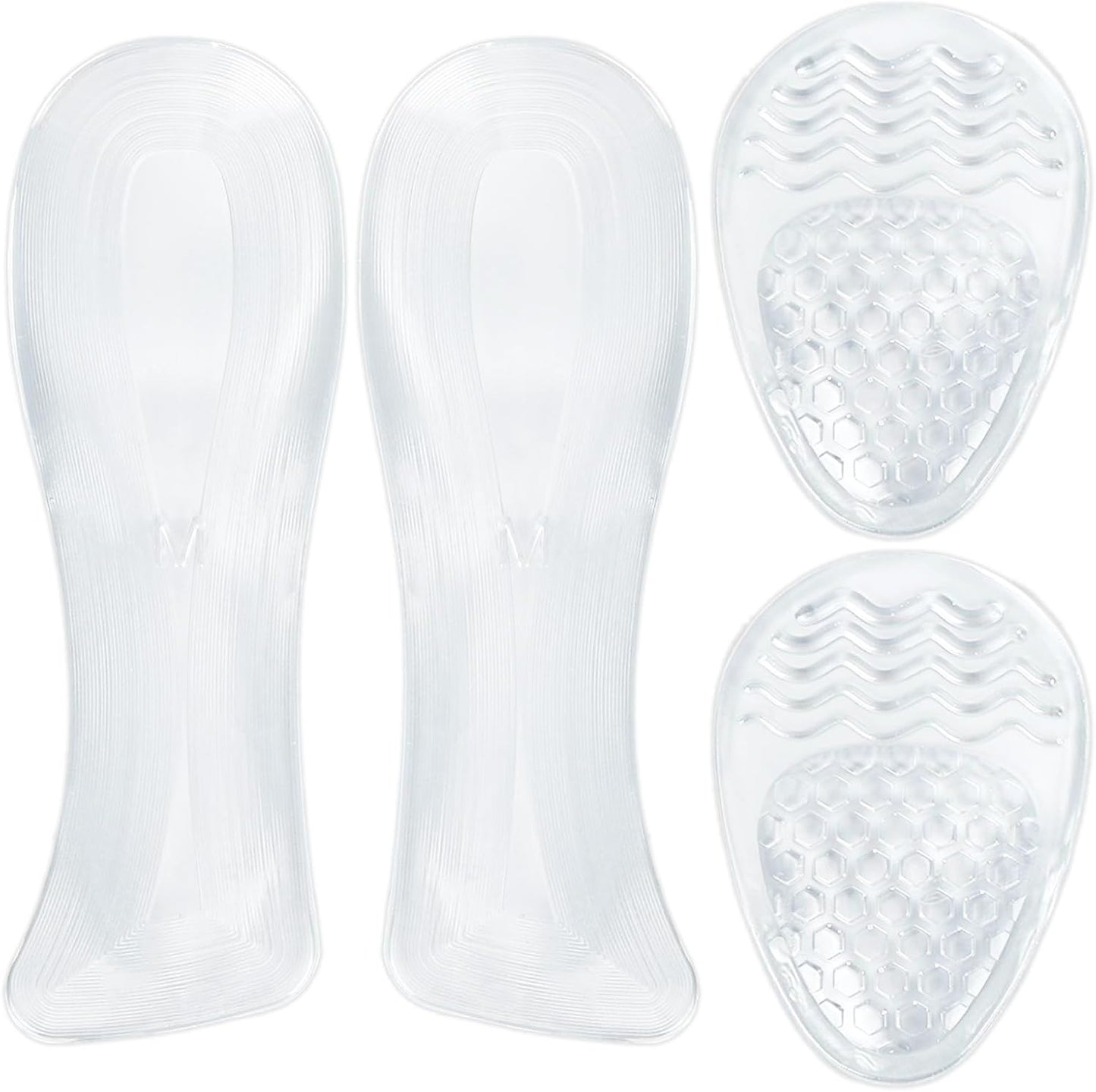 Weight Shifting Insoles for High Heels, Gel Soft Heel Inserts Self-Adhesive Anti-Slip Transparent Shoe Women -