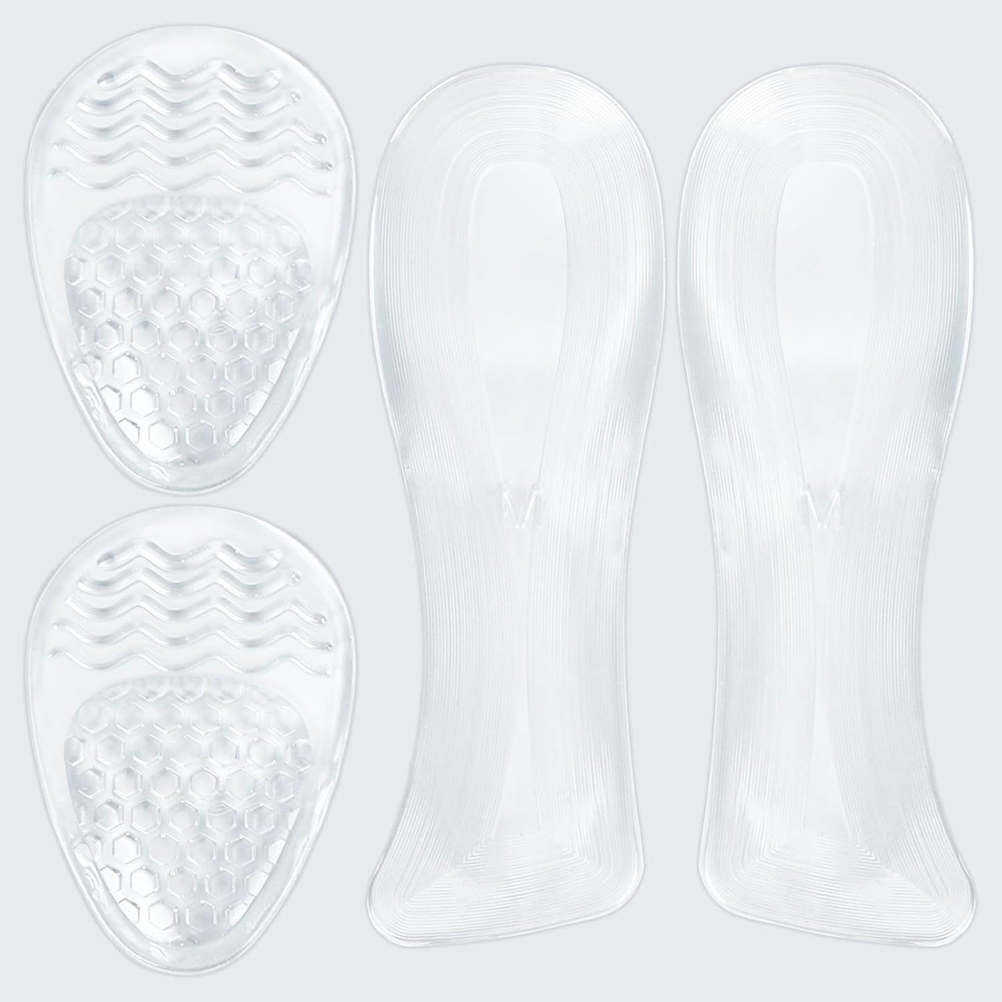 Weight Shifting Insoles for High Heels, Gel Soft Heel Inserts Self-Adhesive Anti-Slip Transparent Shoe Women -