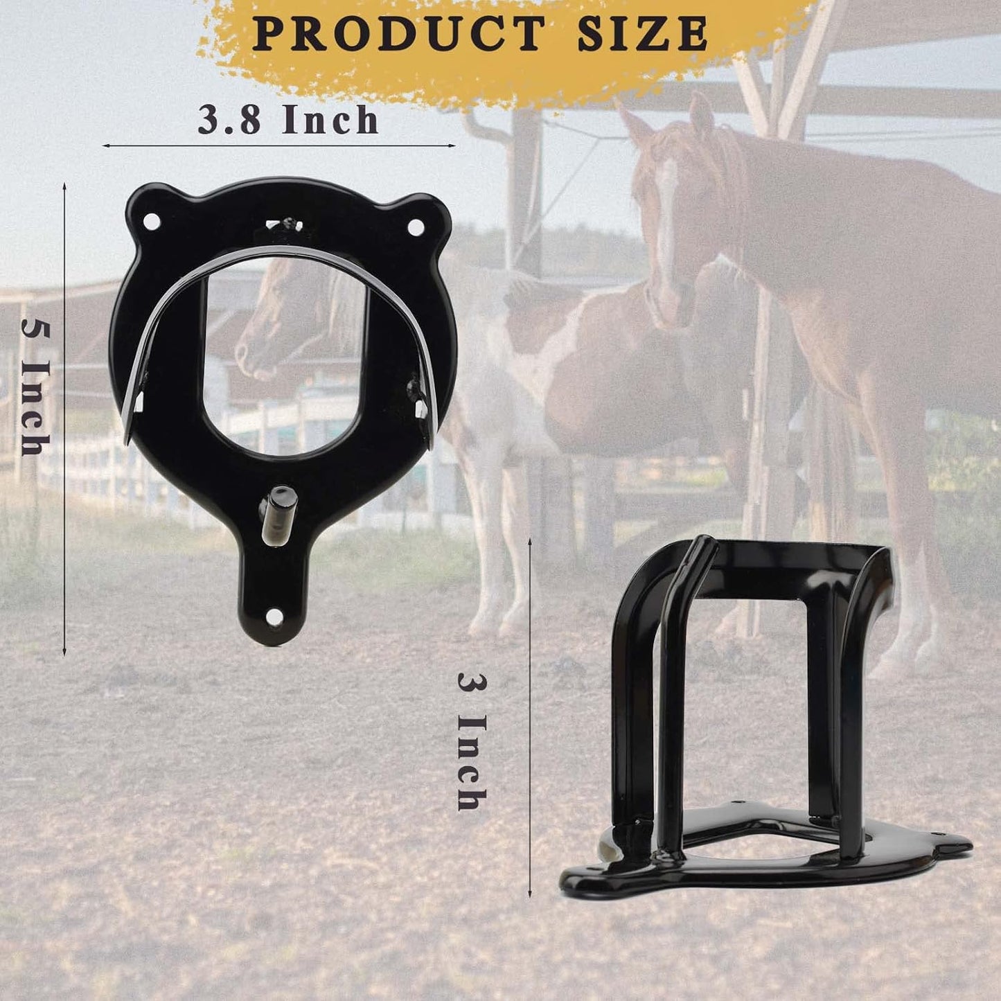 6 Counts Horse Bridle Rack Bracket Hooks Metal Halter Hanger with Tubes and Screws for Barn Supplies, Black -
