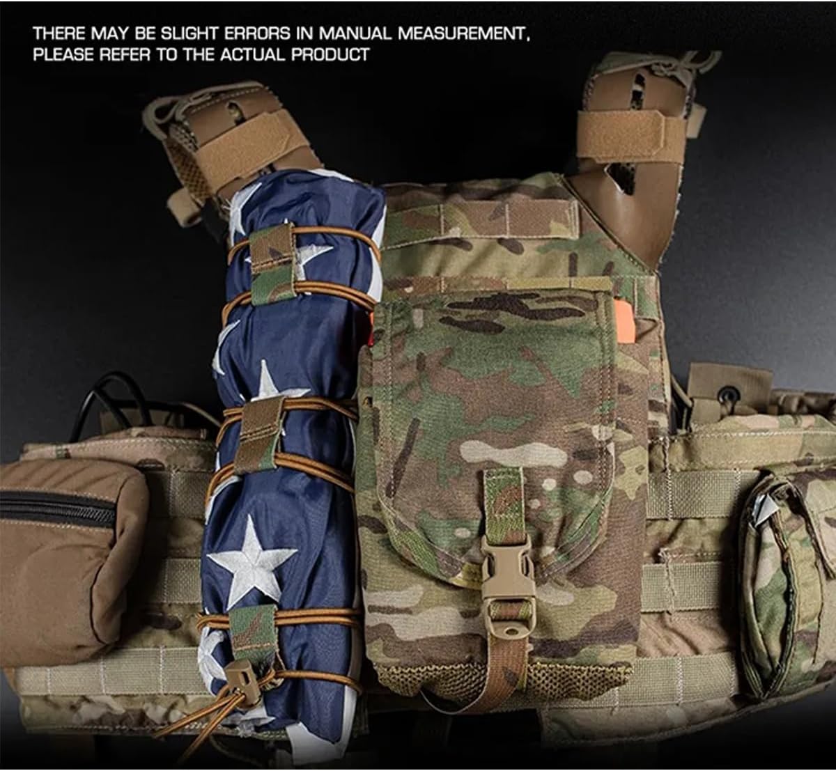 Tactical Flag Bungee Elastic Fastener Strap Shock Cord Retention Molle Webbing Loop Lock Secure Plate Carrier Attachment -