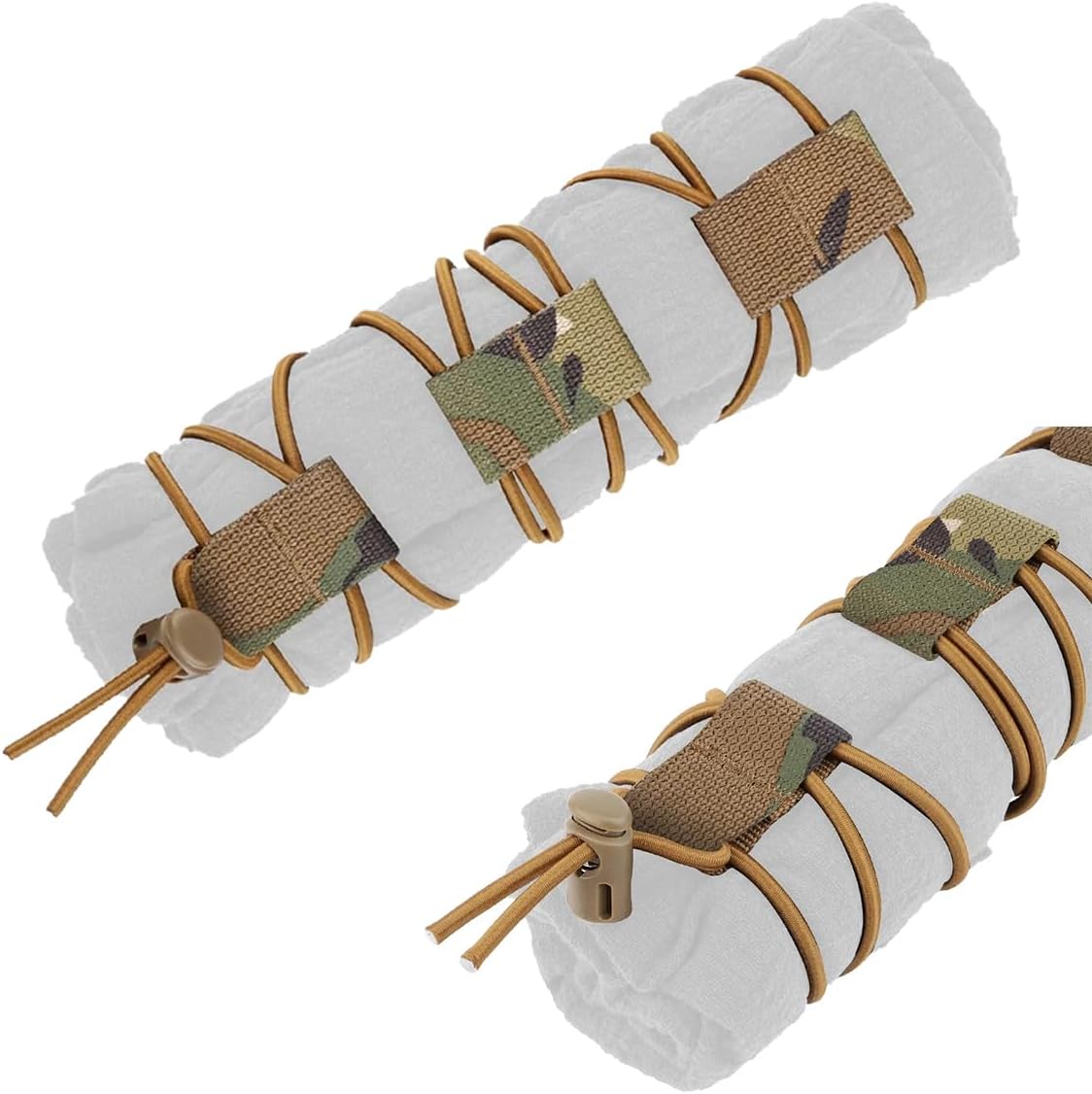 Tactical Flag Bungee Elastic Fastener Strap Shock Cord Retention Molle Webbing Loop Lock Secure Plate Carrier Attachment -