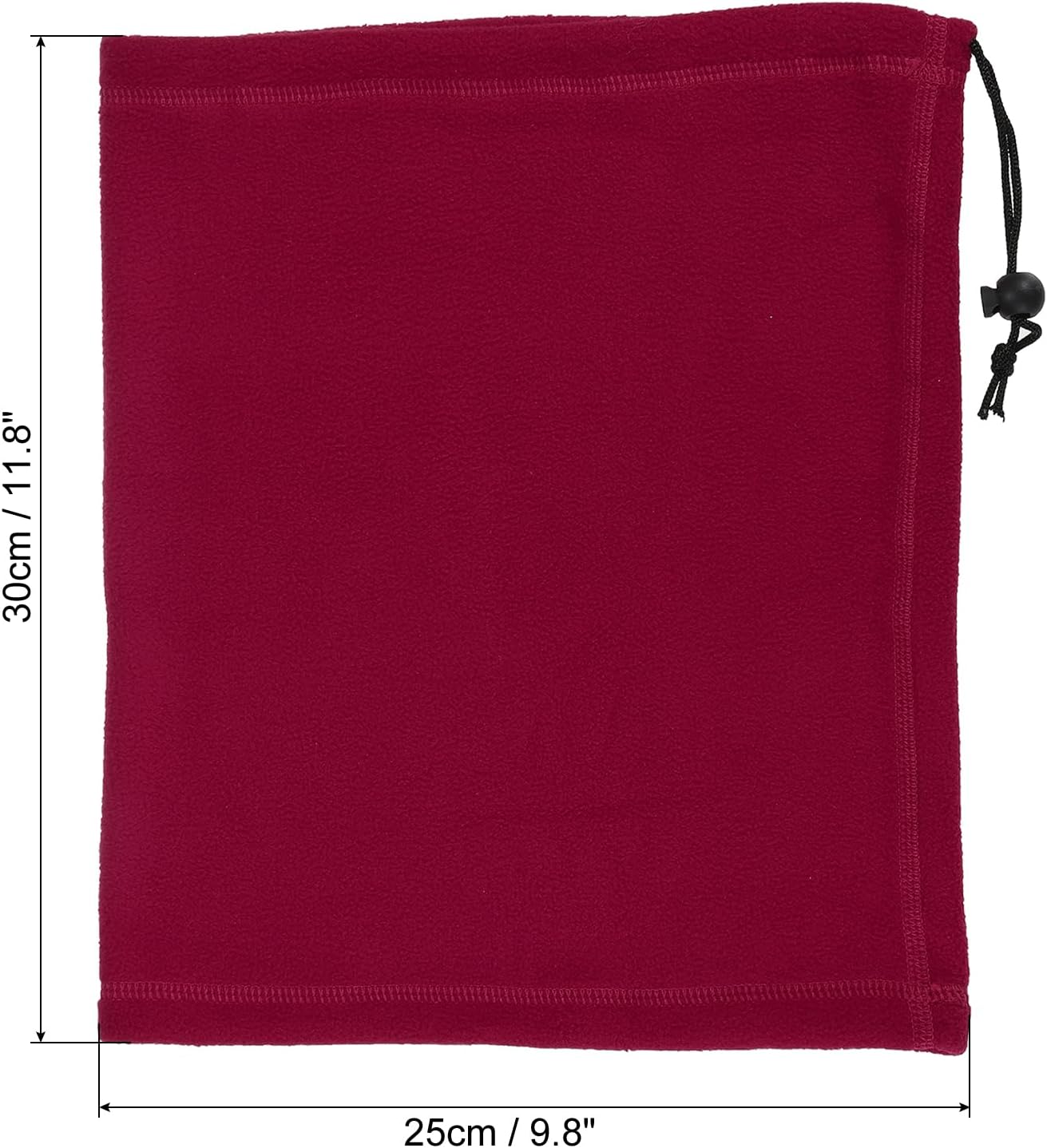 Winter Neck Warmer, Drawstring Warm Face Scarf Covering Windproof Gaiter for Men Women Wine Red -