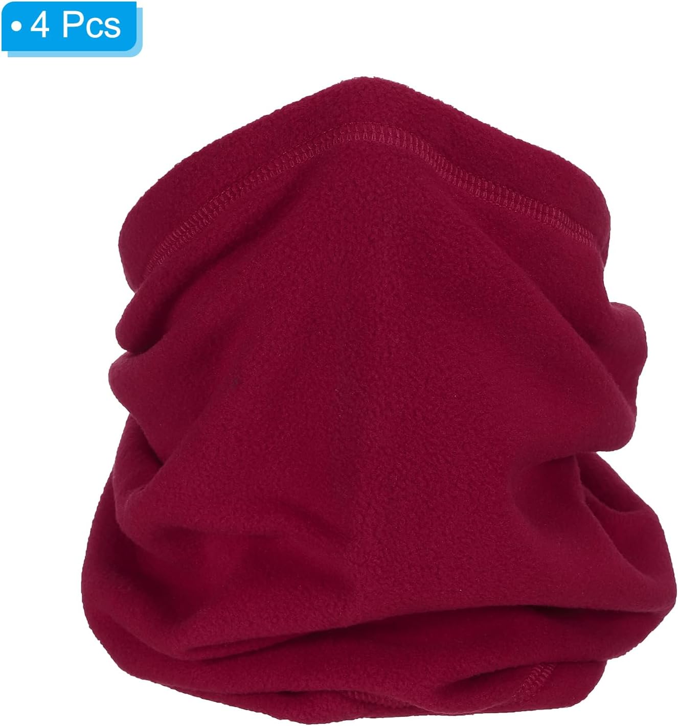 Winter Neck Warmer, Drawstring Warm Face Scarf Covering Windproof Gaiter for Men Women Wine Red -