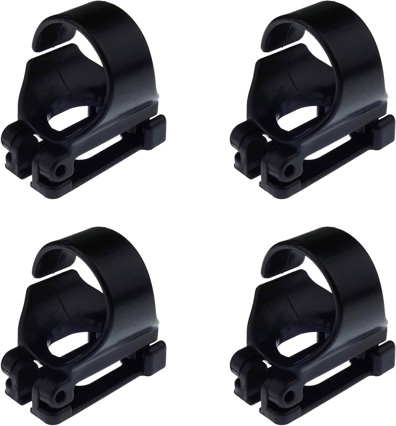 4 Pack Scuba Dive Universal Plastic Clip Snorkel Keeper Tube Holder, Black