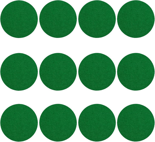 12 Pack Self Adhesive Air Hockey Mallet Felt Pads, Green, 94mm (green-12 Pack)