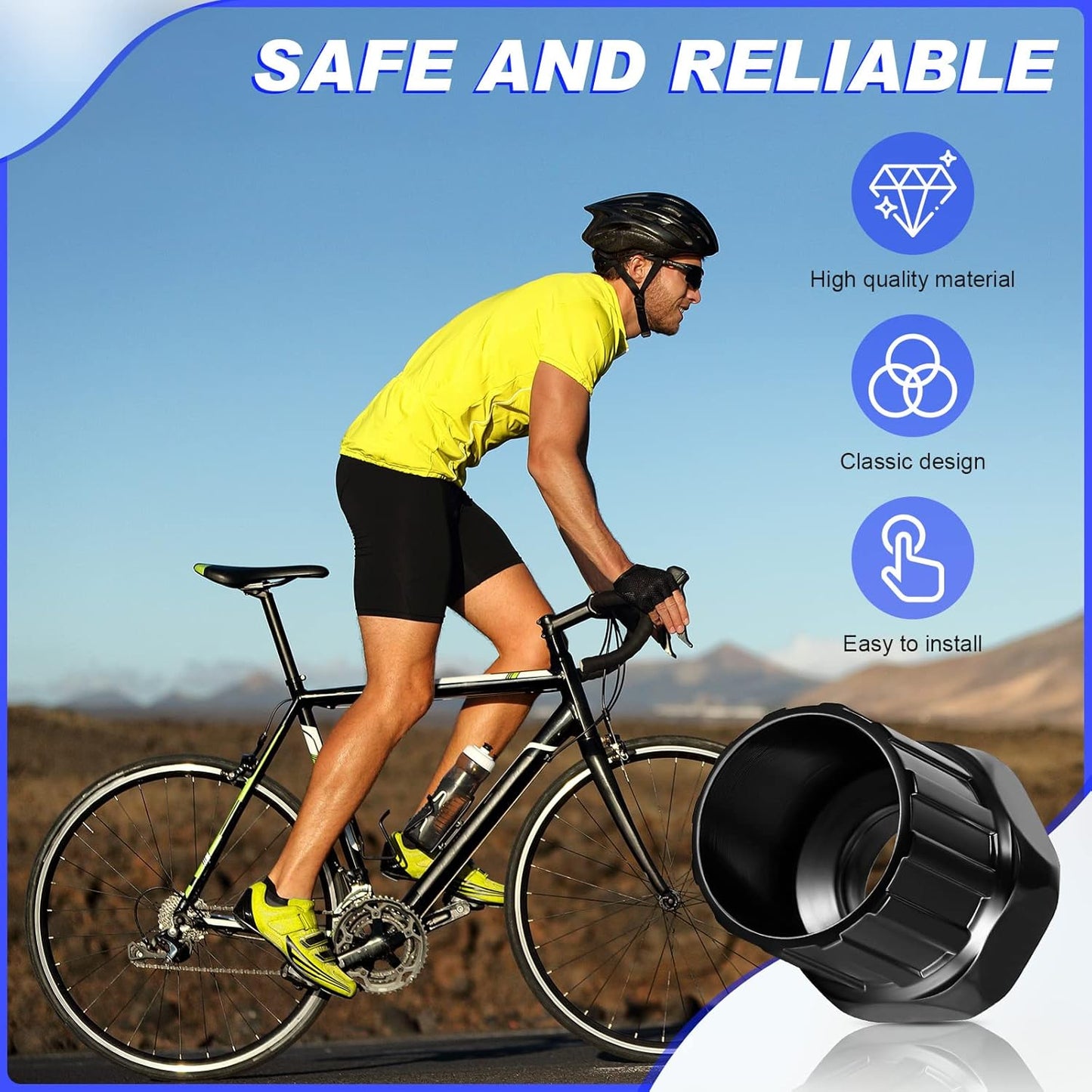 6 Pcs Bike Freewheel Remover Mountain Cassette Removal Tool Black Lockring for Repairing -