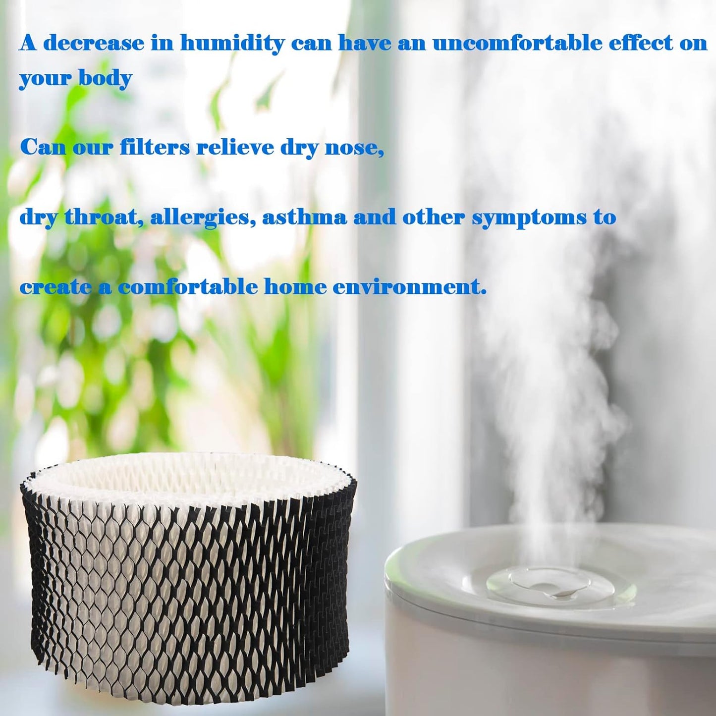HWF62 Humidifier Filter Replacement, Compatible with for HWF62CS HWF62D SF212, Fits Sunbeam Models SCM1100, SCM1701, SCM1702, SCM1762(4 Pcs) -