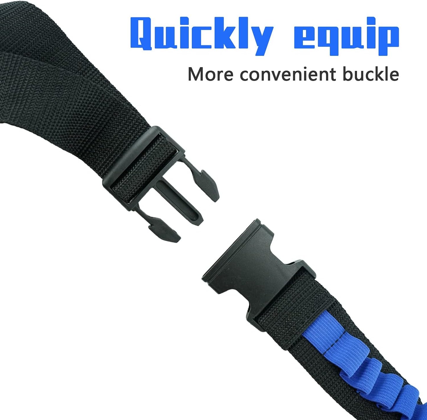 Bandolier Toy Gun Soft Bullets Shoulder Strap Adjustable Clip Darts Ammo Storage Belt Compatible for Nerf Blasters Black Blue