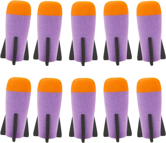 Missile Filled Foam Rocket Launcher Compatible for Nerf N-Strike Elite Series 10pcs,purple