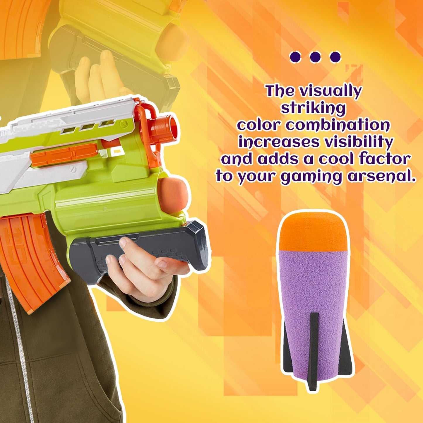 Missile Filled Foam Rocket Launcher Compatible for Nerf N-Strike Elite Series 10pcs,purple
