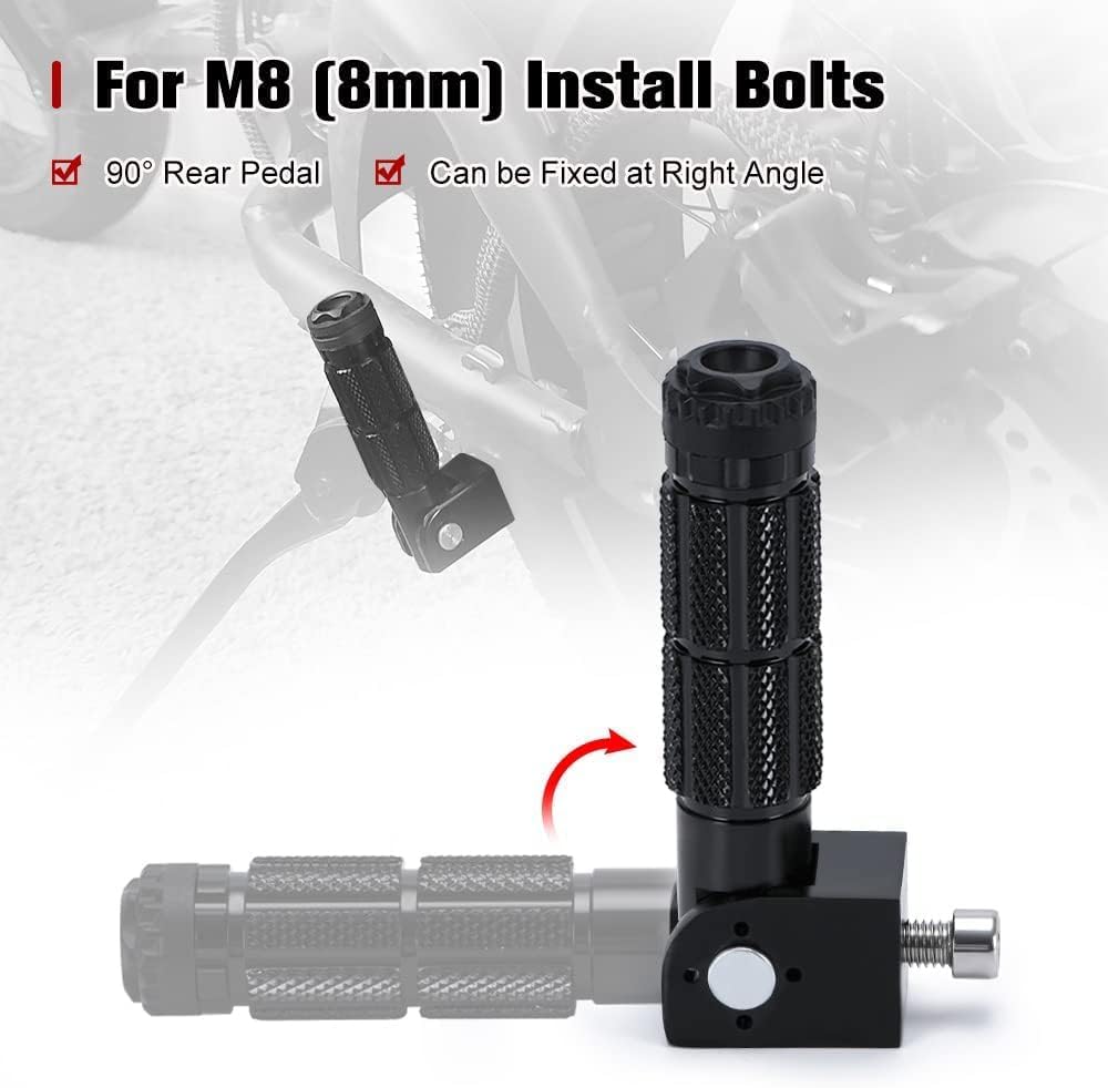 Motorcycle foot pegs, folding bicycle Universal M8 anti-slip motorcycle footrest, suitable for Super 73 S2/ZX/RX/R/S Adventure