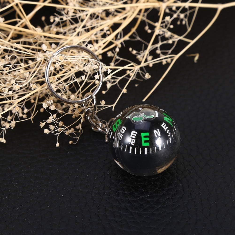 Ball Compass Keychain, 28mm Liquid Filled Portable Hiking Key Rings Mini Survival Navigation Equipment for Camping Travel